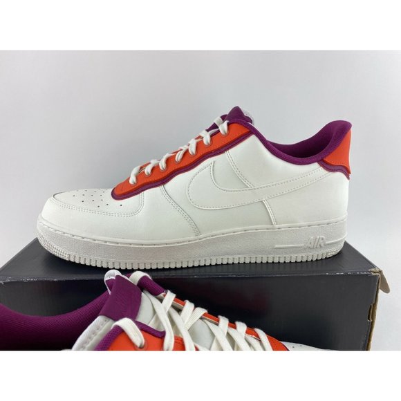 Nike Air Force 1 Low 07 LV8 Orange Berry Men's Size 12.5 Shoes White - Picture 4 of 11